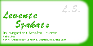 levente szakats business card