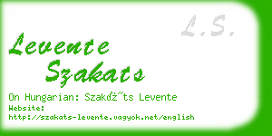 levente szakats business card